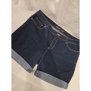 MK Michael Kors Dark Wash Women's Cuffed Denim Shorts Size 10 Jean Shorts